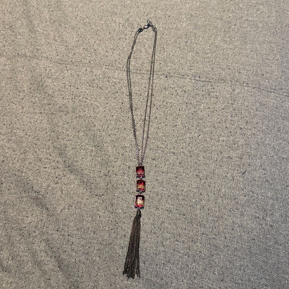 Charming Charlie tassel neck, EUC.